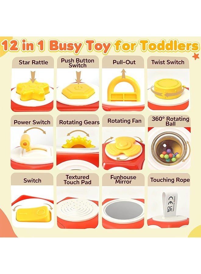 Busy Cube Busy Board for 1 Year Old, Montessori Sensory Toys Airplane Car Travel Activities For 12-18 Month Boy Girl Gifts Valentine Day's Gifts Easter Basket Stuffer Gift For Baby Toddler - Image 3