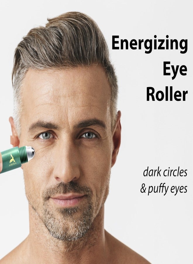 Abera Eye Roller Serum for Men - Eye Bags, Dark Circles & Puffiness Treatment - Mint Essence with Vitamin C & Peptides 0.34 fl oz 3 Box - Image 2