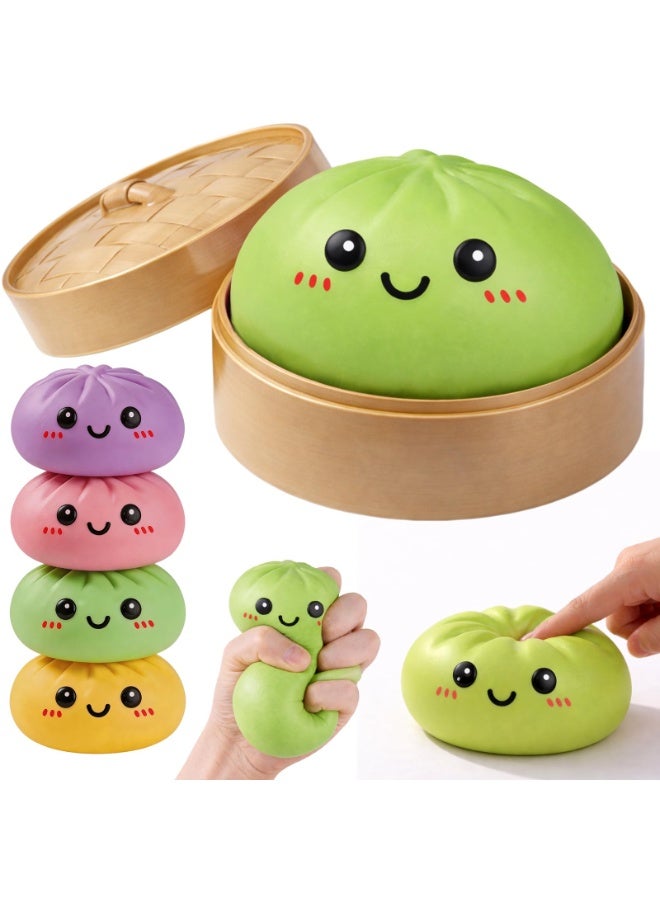 TOP ONE Dumpling Squishy Dumpling Stress Ball Steamed Stuffed Bun Stress Relief Squeezing Bun Toys For Halloween Project Tricking People Kid Playing - Image 2