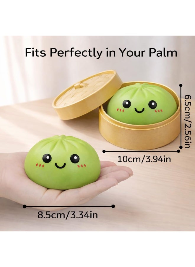 TOP ONE Dumpling Squishy Dumpling Stress Ball Steamed Stuffed Bun Stress Relief Squeezing Bun Toys For Halloween Project Tricking People Kid Playing - Image 4
