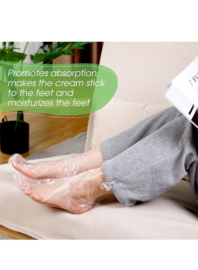 Beauenty 500 Piece Clear Plastic Disposable Booties with Sticker Paraffin Wax Foot Bath Liners Feet Protectors Covers Foot Spa Socks Thermal Therapy Feet Covers Bags - Image 4