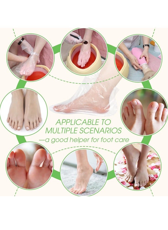Beauenty 500 Piece Clear Plastic Disposable Booties with Sticker Paraffin Wax Foot Bath Liners Feet Protectors Covers Foot Spa Socks Thermal Therapy Feet Covers Bags - Image 5