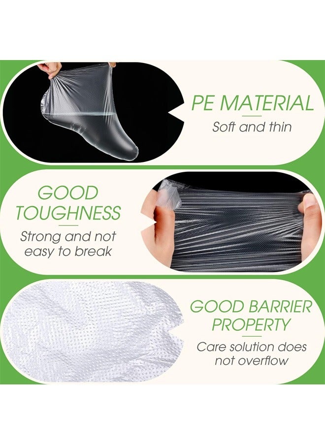 Beauenty 500 Piece Clear Plastic Disposable Booties with Sticker Paraffin Wax Foot Bath Liners Feet Protectors Covers Foot Spa Socks Thermal Therapy Feet Covers Bags - Image 2