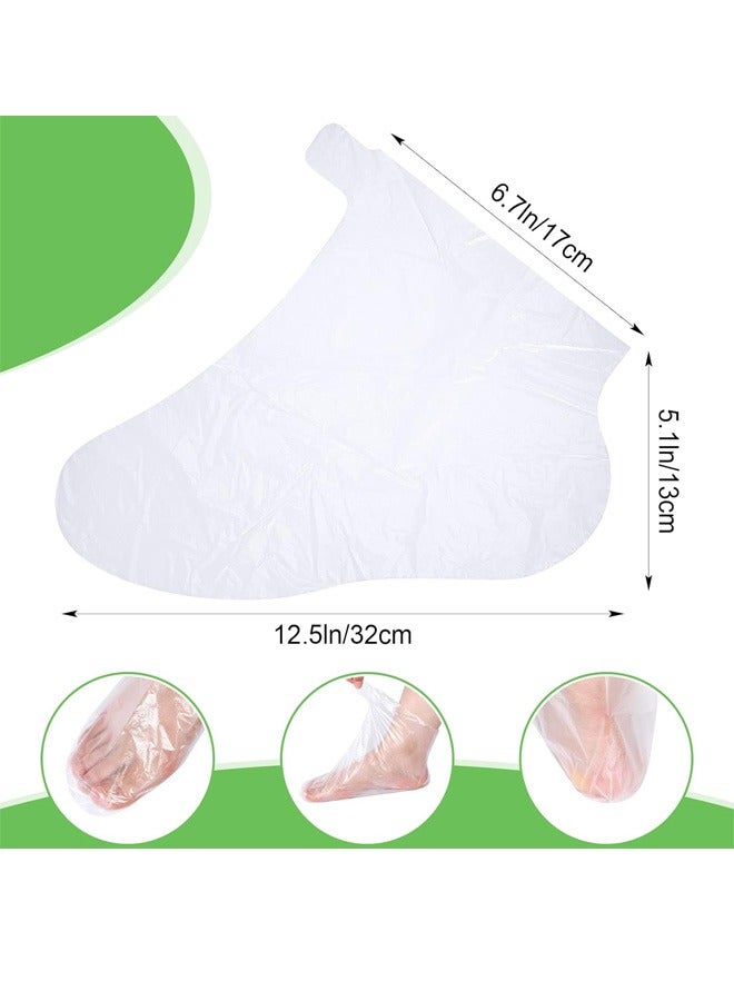 Beauenty 500 Piece Clear Plastic Disposable Booties with Sticker Paraffin Wax Foot Bath Liners Feet Protectors Covers Foot Spa Socks Thermal Therapy Feet Covers Bags - Image 3