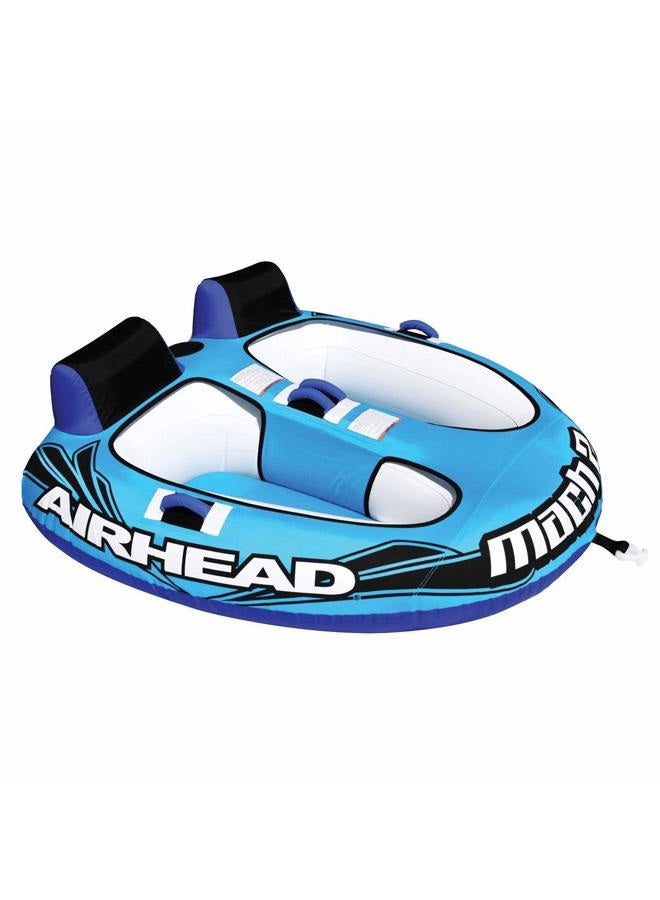 Airhead Mach 2 | 1-2 Rider Towable Tube for Boating, Blue, One Size - Image 1
