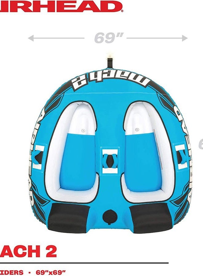 Airhead Mach 2 | 1-2 Rider Towable Tube for Boating, Blue, One Size - Image 3