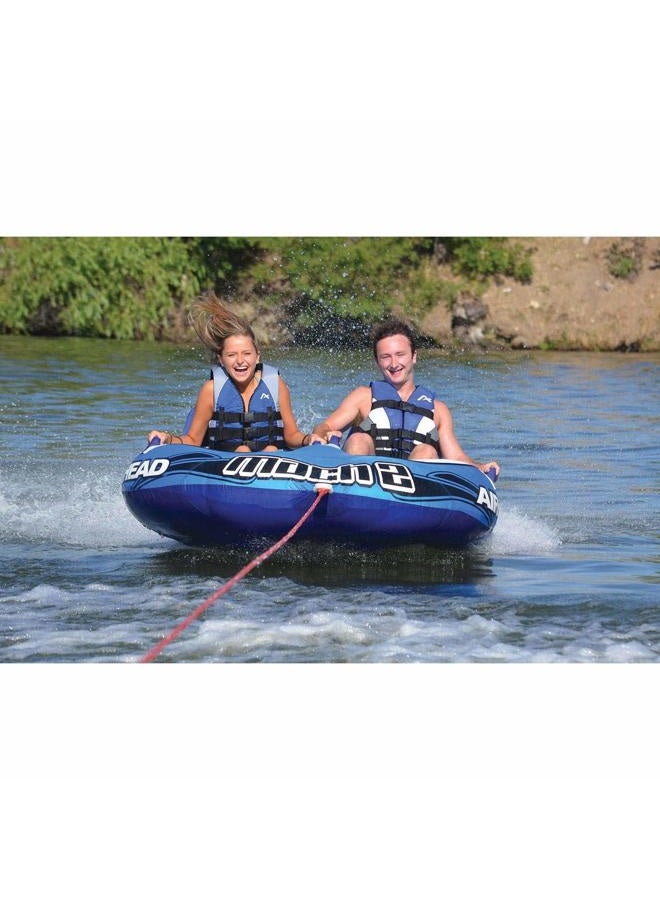 Airhead Mach 2 | 1-2 Rider Towable Tube for Boating, Blue, One Size - Image 5