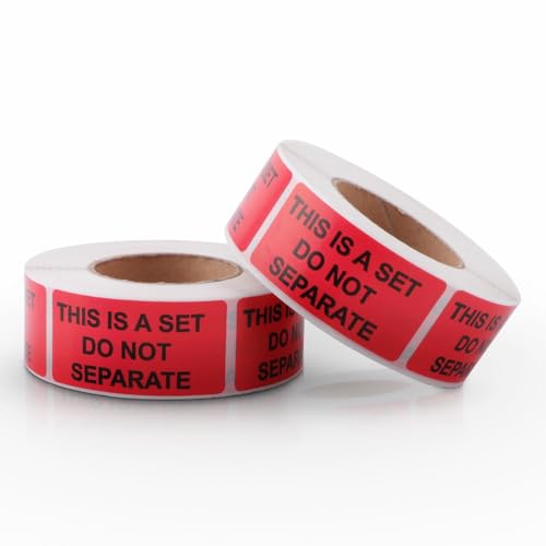 TK Thermal King, 2 Rolls/1000 Labels, 1" x 2" This is a Set Do Not Separate Labels, Red Self-Adhesive Packing Stickers for Shipping Bundle Sets (500 Labels/Roll) - Image 1