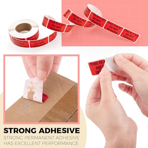 TK Thermal King, 2 Rolls/1000 Labels, 1" x 2" This is a Set Do Not Separate Labels, Red Self-Adhesive Packing Stickers for Shipping Bundle Sets (500 Labels/Roll) - Image 4