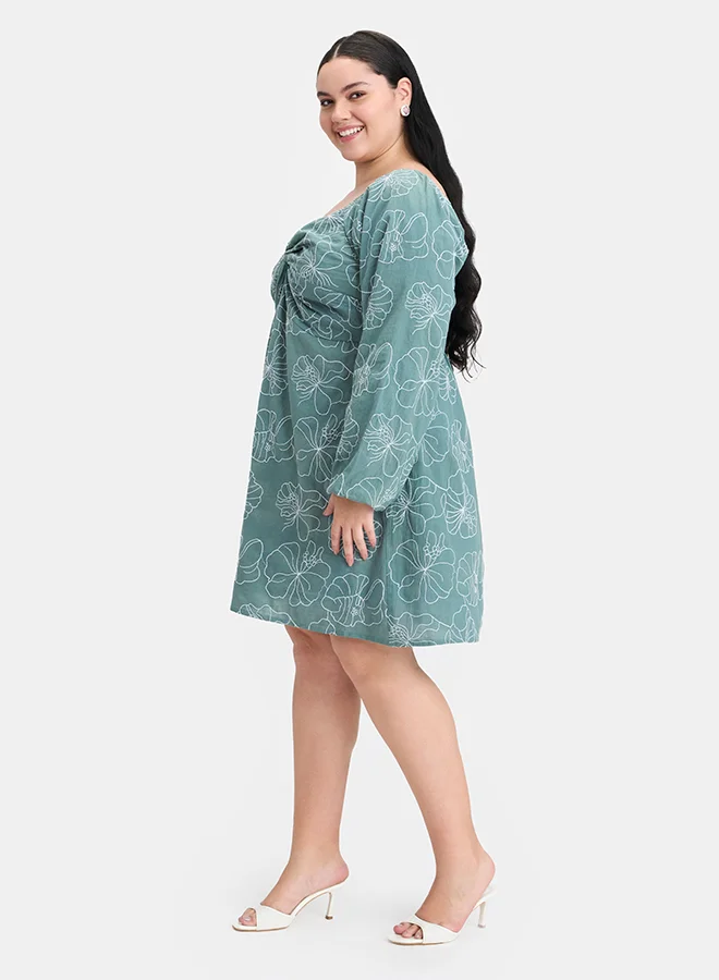 Virgio VIRGIO 100% Cotton Embroidered Mini Dress
