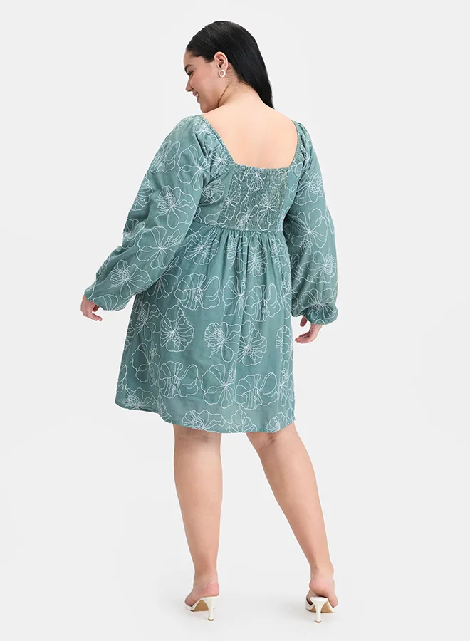 Virgio VIRGIO 100% Cotton Embroidered Mini Dress