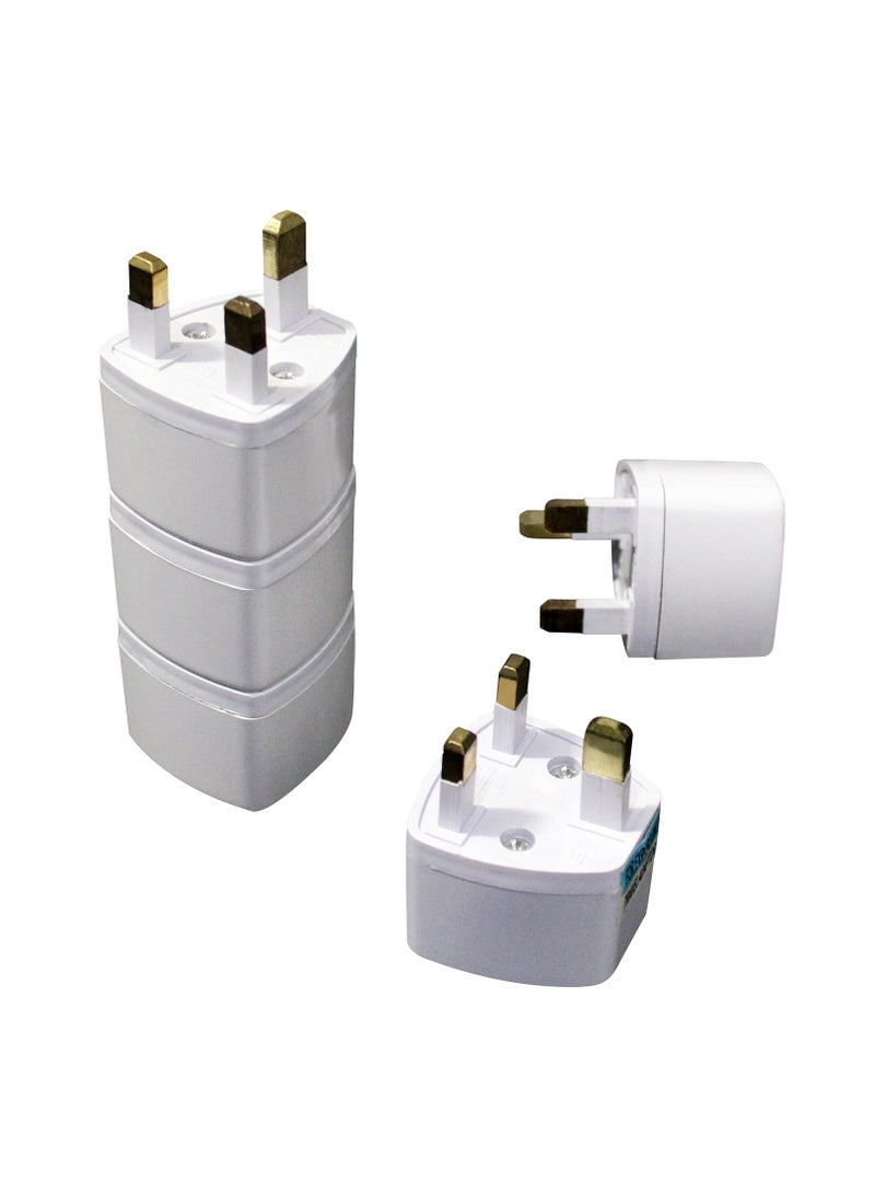 UREVO Universal Travel Plug Adapter 3 Pieces AU UK EU to US 3 Pin AC Power Wall Socket Converter for International Travel Daily Use - Image 1