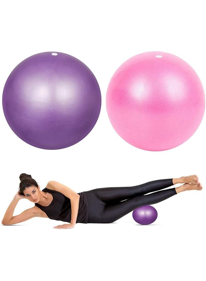 PROMASS 2 Pack Pilates Ball, Antiskid Ball, Mini Exercise Ball With Inflatable Pipette For Yoga, Pilate, Office Ball Chair, Classroom Flexible Seating And Core Training 9 Inch / 23 Cm  - Image 1