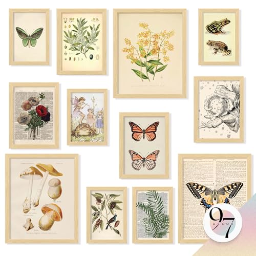 97 Decor Cottagecore Wall Decor - Vintage Fairycore Decorations, Boho Fairy Room Fantasy Prints, Nature Earthy Posters For Room Aesthetic, Mushroom Cottage Core Wall Art For Dorm Bedroom (unframed) - Image 1