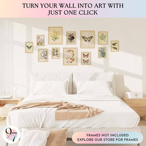 97 Decor Cottagecore Wall Decor - Vintage Fairycore Decorations, Boho Fairy Room Fantasy Prints, Nature Earthy Posters For Room Aesthetic, Mushroom Cottage Core Wall Art For Dorm Bedroom (unframed) - Image 3