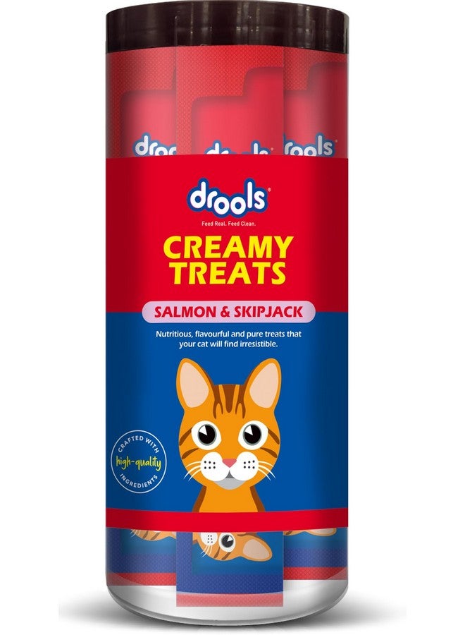 Drools Creamy Lickable Cat Treats Salmon & Skipjack 25Pcs, 375G Pack, All Life Stages - Image 1