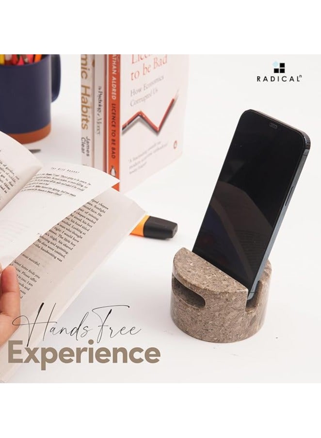 راديكالن حامل هاتف من الرخام المحيطي | حامل يدوي الصنع للهواتف المحمولة وأجهزة iPhone مقاس 3.5 بوصة لمكتب العمل - Image 2