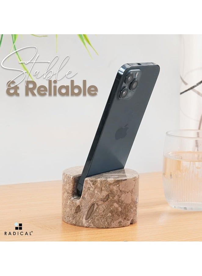 راديكالن حامل هاتف من الرخام المحيطي | حامل يدوي الصنع للهواتف المحمولة وأجهزة iPhone مقاس 3.5 بوصة لمكتب العمل - Image 5