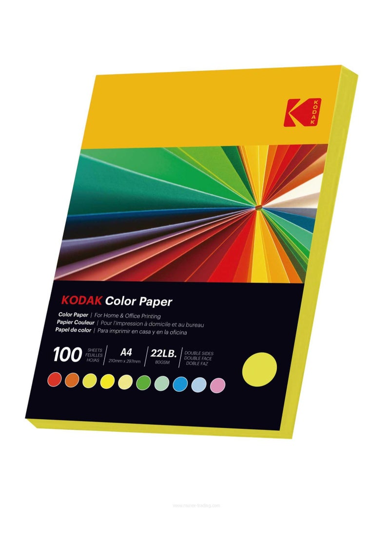 Kodak Color Paper Double Sides A4 (210x297mm) 100 Sheets 80 GSM GREEN - Image 1