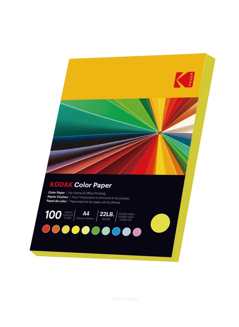 Kodak Color Paper Double Sides A4 (210x297mm) 100 Sheets 80 GSM GREEN - Image 2