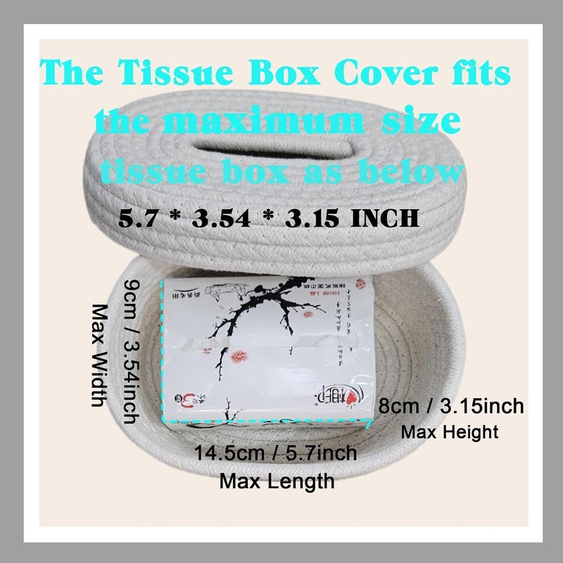 Excefore Cotton Facial Tissues Boxes, Oval Shape Tissue Holders, Suitable for Home Office Table Caramel (Khaki) - Image 5