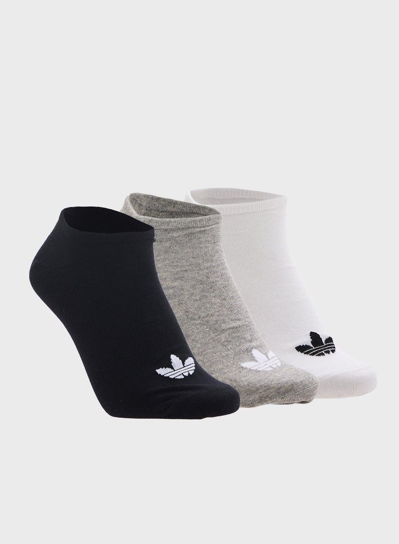 adidas Originals جوارب أديداس لاينر 3 قطع بيضاء أصلية - Image 1