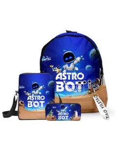 General Back to school three-piece set 2024 new 3D printed astro bot space robot three-piece set school bag bag pencil bag student backpack  - Image 1