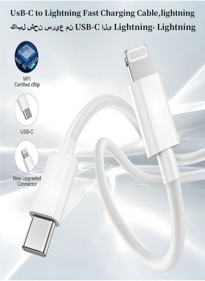 YINPAGE - MFi Certified USB-C to Lightning Braided Cable [1M Durable & Heat Resistant] - Compatible with iPhone 14/13/12 Series, iPad |Fast Charging Support with - Image 1