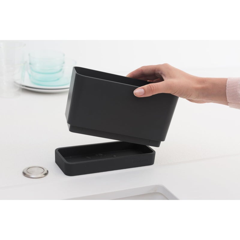 Brabantia Sink Organiser (Dark Gray) Non-Slip, Non-Scratch Kitchen Countertop Storage Caddy for Dish Brush, Soap, Cloths - Image 4