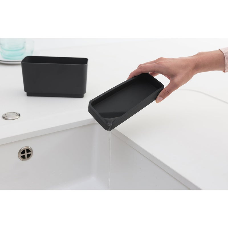Brabantia Sink Organiser (Dark Gray) Non-Slip, Non-Scratch Kitchen Countertop Storage Caddy for Dish Brush, Soap, Cloths - Image 5