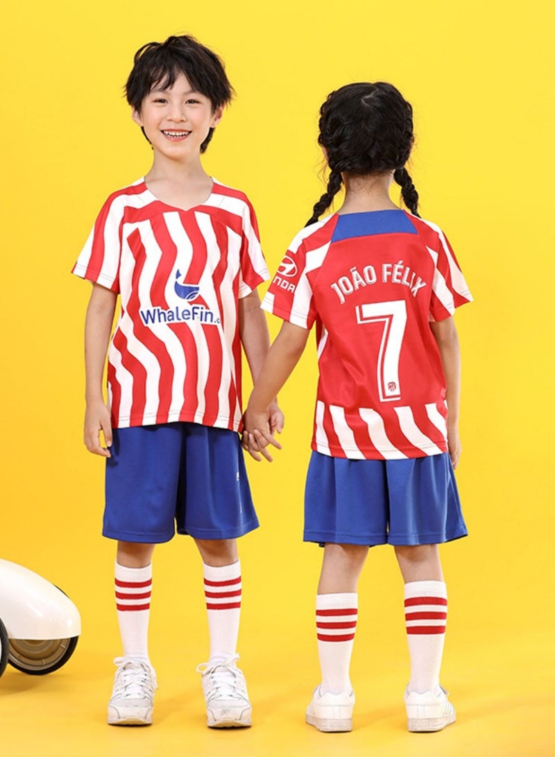 M MIAOYAN Atletico Madrid Football Club Children's Football Jersey - Image 1