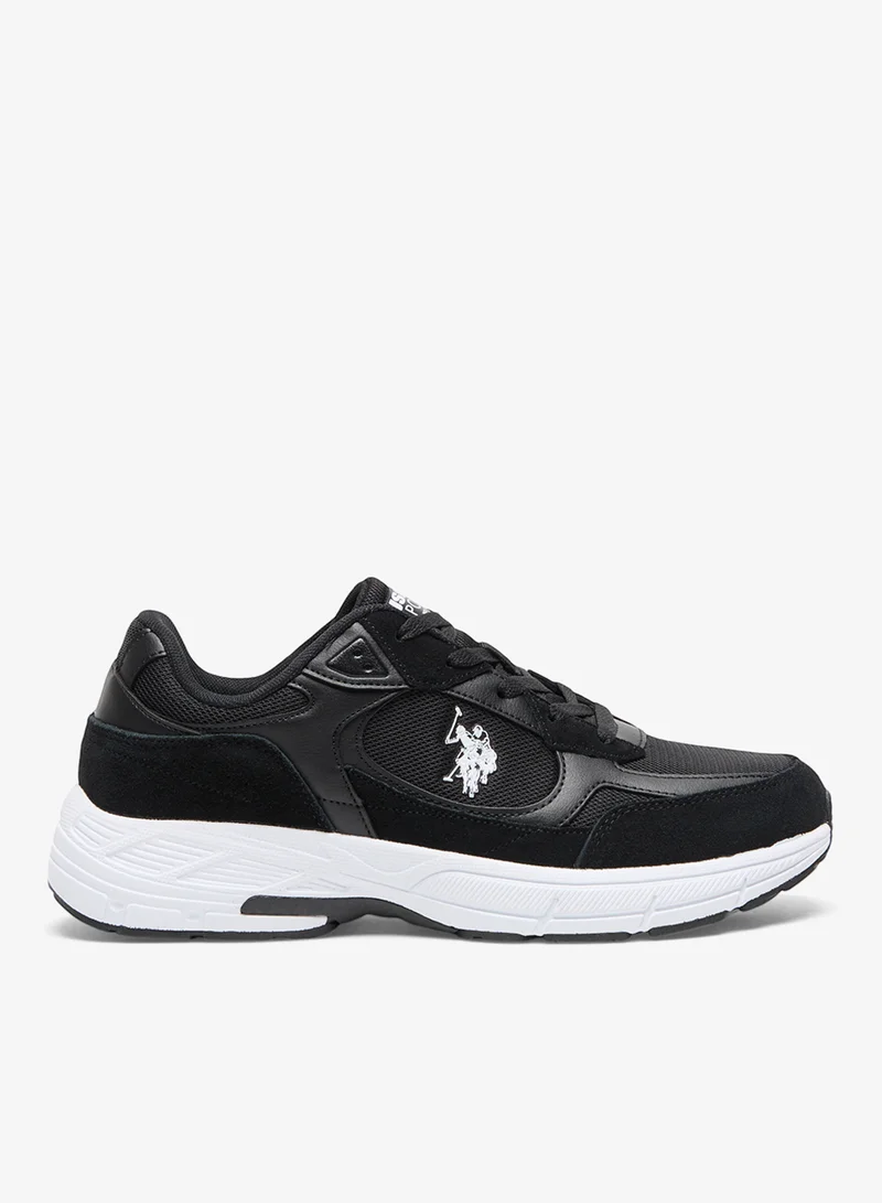 Men's Black Low-Top Sneakers - Sleek Lace-Up Design, Comfortable and Versatile for Casual Outings