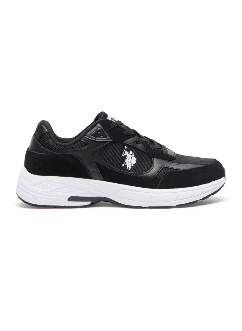 U.S. Polo Assn. Men's Black Low-Top Sneakers - Sleek Lace-Up Design, Comfortable and Versatile for Casual Outings