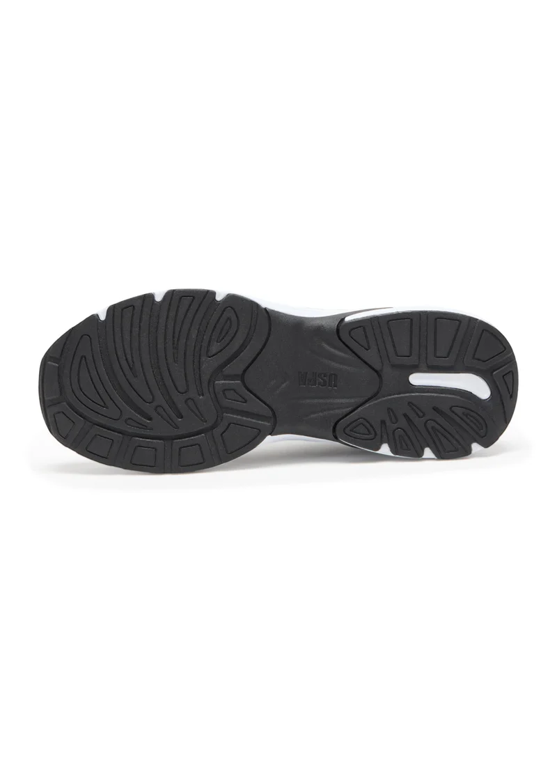 U.S. Polo Assn. Men's Black Low-Top Sneakers - Sleek Lace-Up Design, Comfortable and Versatile for Casual Outings