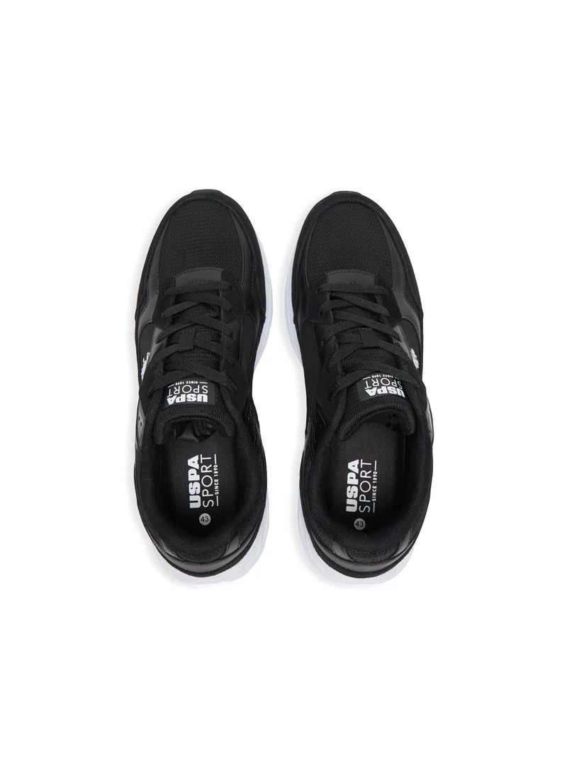 U.S. Polo Assn. Men's Black Low-Top Sneakers - Sleek Lace-Up Design, Comfortable and Versatile for Casual Outings
