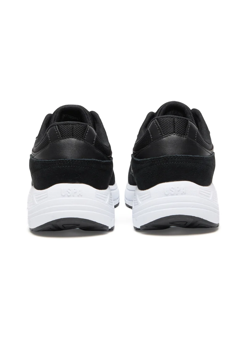U.S. Polo Assn. Men's Black Low-Top Sneakers - Sleek Lace-Up Design, Comfortable and Versatile for Casual Outings