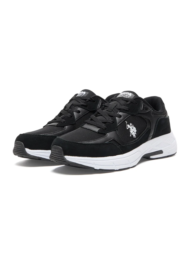 U.S. Polo Assn. Men's Black Low-Top Sneakers - Sleek Lace-Up Design, Comfortable and Versatile for Casual Outings