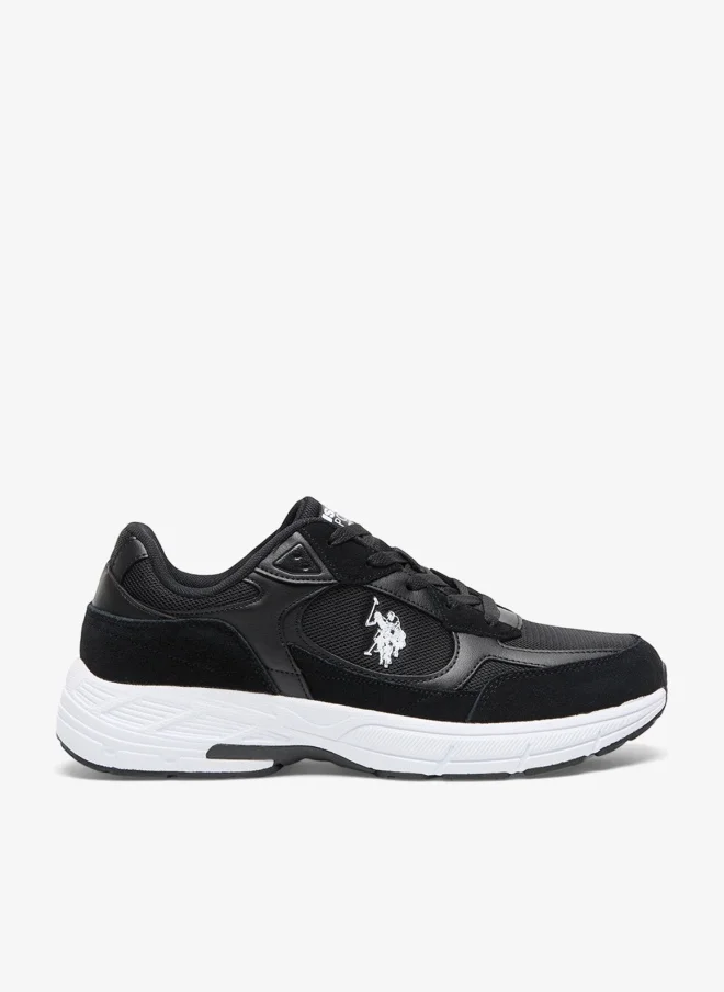 U.S. Polo Assn. Men's Black Low-Top Sneakers - Sleek Lace-Up Design Shoes, Comfortable and Versatile for Casual Outings