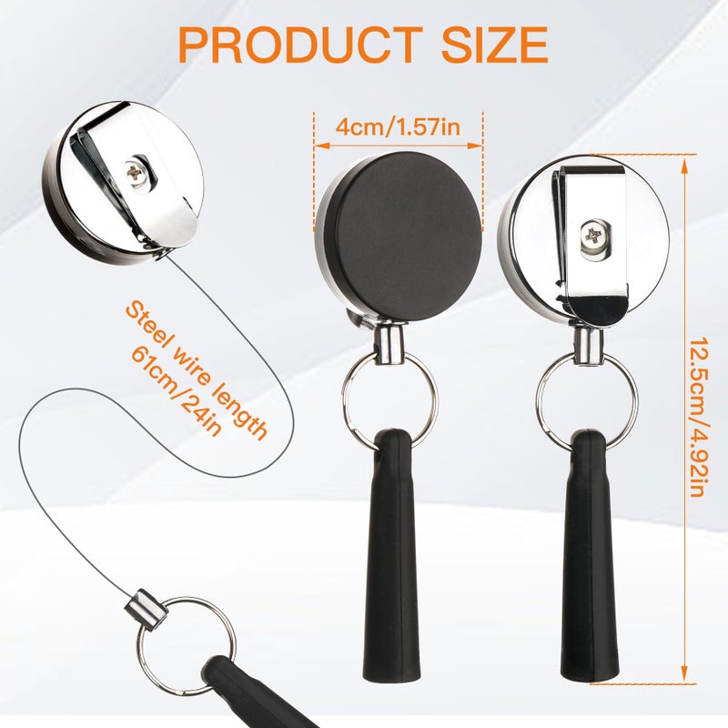 pasezenn 4 Pieces Heavy Duty Retractable Pull Pen Pencil Holder,Ideal Grip for Markers and Carpenter Pencils,Elastic Silicone Pencil Holder for Carpenters, Nurses, Waitresses, Construction Workers - Image 3