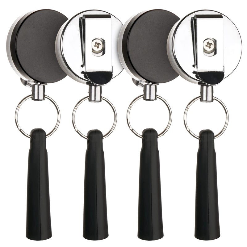 pasezenn 4 Pieces Heavy Duty Retractable Pull Pen Pencil Holder,Ideal Grip for Markers and Carpenter Pencils,Elastic Silicone Pencil Holder for Carpenters, Nurses, Waitresses, Construction Workers - Image 1