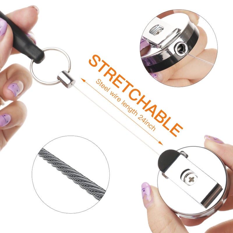pasezenn 4 Pieces Heavy Duty Retractable Pull Pen Pencil Holder,Ideal Grip for Markers and Carpenter Pencils,Elastic Silicone Pencil Holder for Carpenters, Nurses, Waitresses, Construction Workers - Image 4