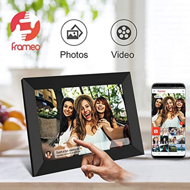 إطار صور رقمي 32 جيجابايت FRAMEO 10.1 ذكي WiFi، شاشة لمس 1280x800 IPS مع تدوير تلقائي، تخزين مدمج 32 جيجابايت، مشاركة الصور ومقاطع الفيديو على الفور عبر تطبيق Frameo - Image 3