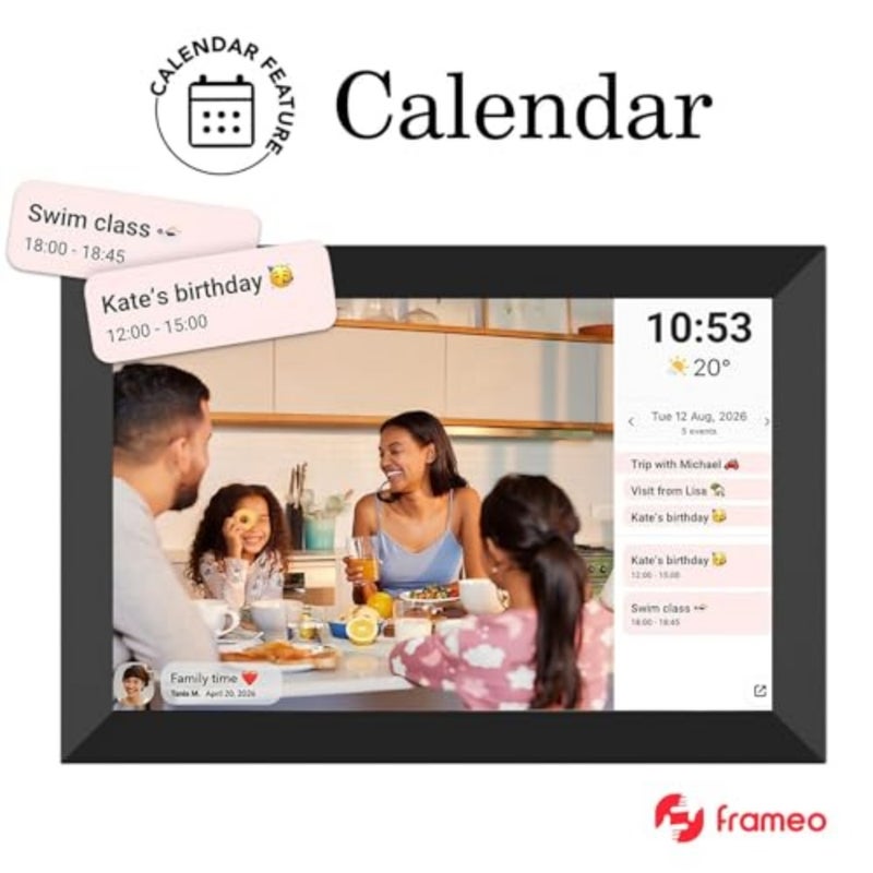 إطار صور رقمي 32 جيجابايت FRAMEO 10.1 ذكي WiFi، شاشة لمس 1280x800 IPS مع تدوير تلقائي، تخزين مدمج 32 جيجابايت، مشاركة الصور ومقاطع الفيديو على الفور عبر تطبيق Frameo - Image 5
