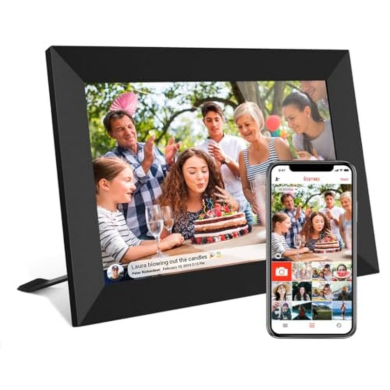 إطار صور رقمي 32 جيجابايت FRAMEO 10.1 ذكي WiFi، شاشة لمس 1280x800 IPS مع تدوير تلقائي، تخزين مدمج 32 جيجابايت، مشاركة الصور ومقاطع الفيديو على الفور عبر تطبيق Frameo - Image 1