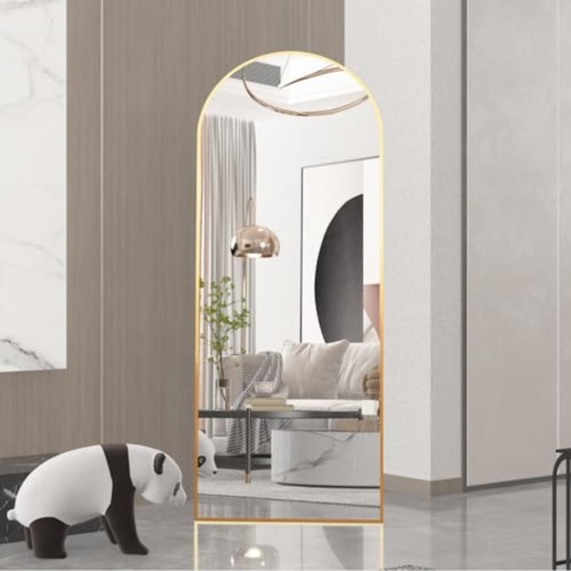 Full Length Mirror, 162 53cm Arch Mirror Floor Mirror with Stand, Gold Arched Full Body Standing or Leaning Mirror for Bedroom, Living Room - Image 5