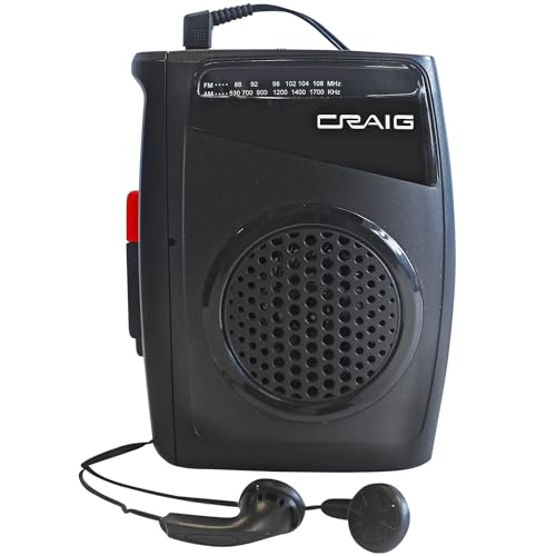 Craig مشغل/مسجل كاسيت ستيريو كريغ مع سماعات: راديو AM/FM محمول ونظام تسجيل بلمسة واحدة - Image 1