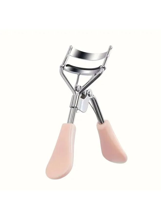 Pink Stainless Steel Eyelash Curler Quick Natural Curling Ergonomic Handle Makeup Tool - Image 1
