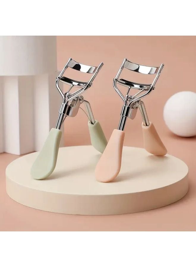 Pink Stainless Steel Eyelash Curler Quick Natural Curling Ergonomic Handle Makeup Tool - Image 2