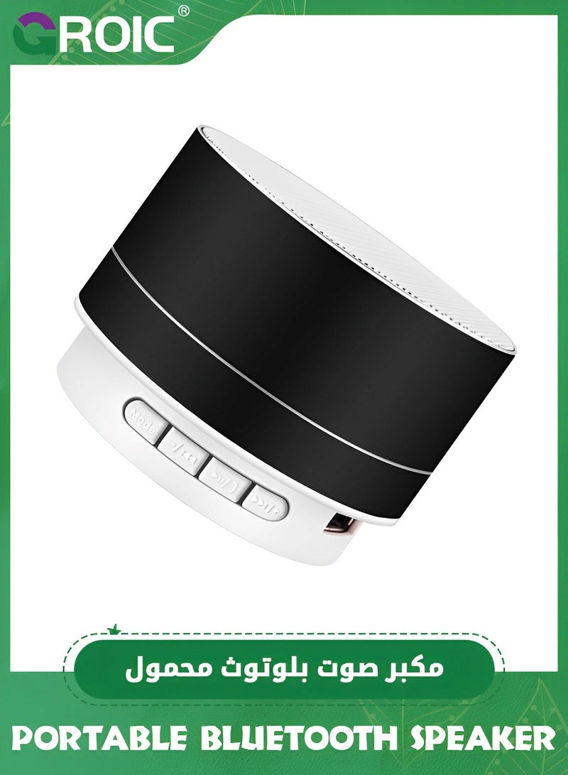 جرويك مكبر صوت محمول بتقنية البلوتوث، لاسلكي البلوتوث مع أضواء LED، بصوت عالي الدقة يدعم بطاقة TF، AUX، صغير للاستخدام الداخلي/الخارجي، المنزل، الشواء، الشاطئ والسفر (أسود) - Image 1