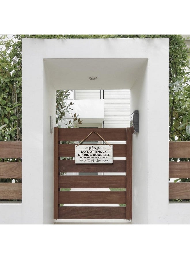 YZEXEZY Do Not Knock or Ring Doorbell Sign - 6"x12" Wooden Front Door Hanger - Leave Packages at Door - No Soliciting - Image 3